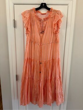 Oliphant Cinched Flirty Midi Dress - Large